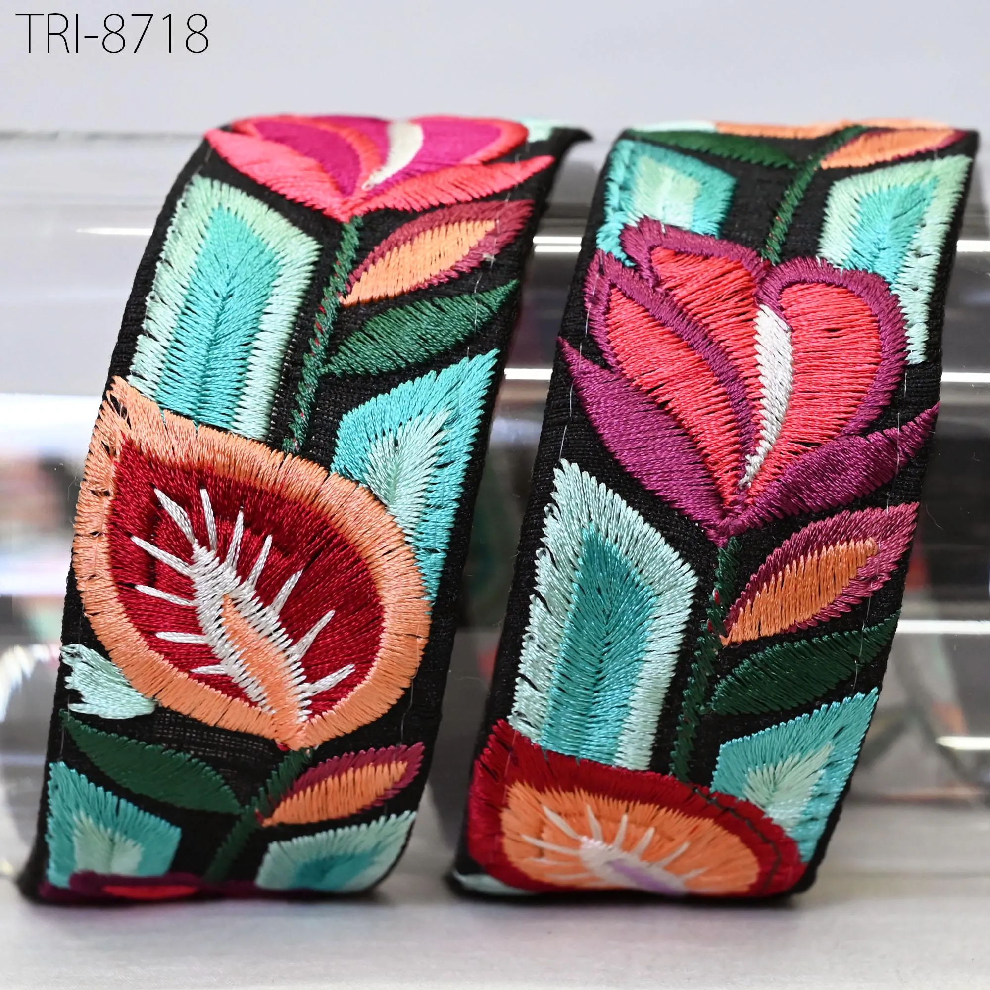 9 Yard Red 4cm  Embroidery  Ribbons Trim Embellishment Embroidered Fabric Saree Border Theatrical Costumes Crafting Sewing Holidays Decor