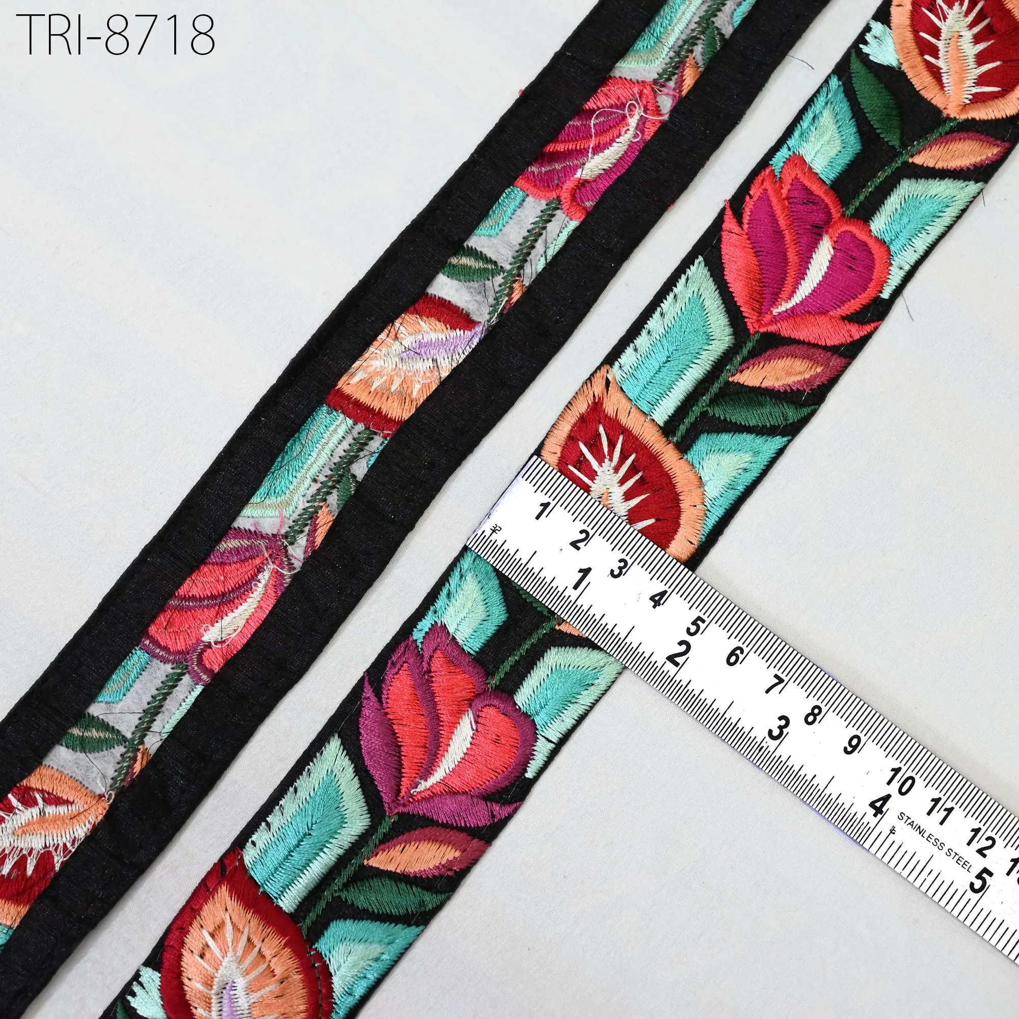 9 Yard Red 4cm  Embroidery  Ribbons Trim Embellishment Embroidered Fabric Saree Border Theatrical Costumes Crafting Sewing Holidays Decor