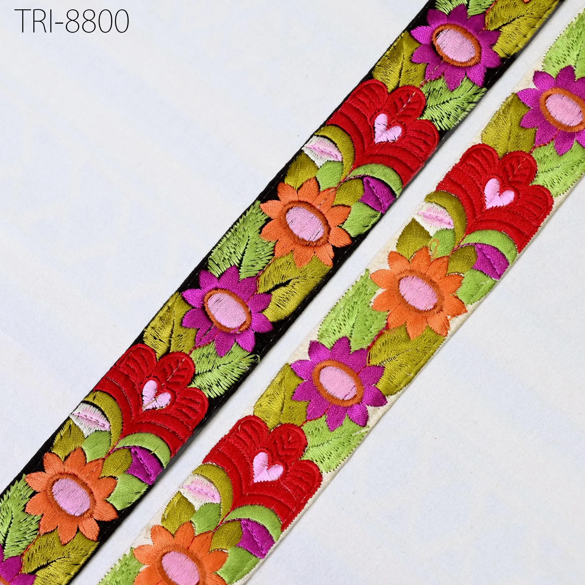9 Yard Red Embroidery Ribbons 35mm Trims Embroidered Border Victorian Theatrical Costumes Crafting Christmas Holiday Ornaments Embellishment