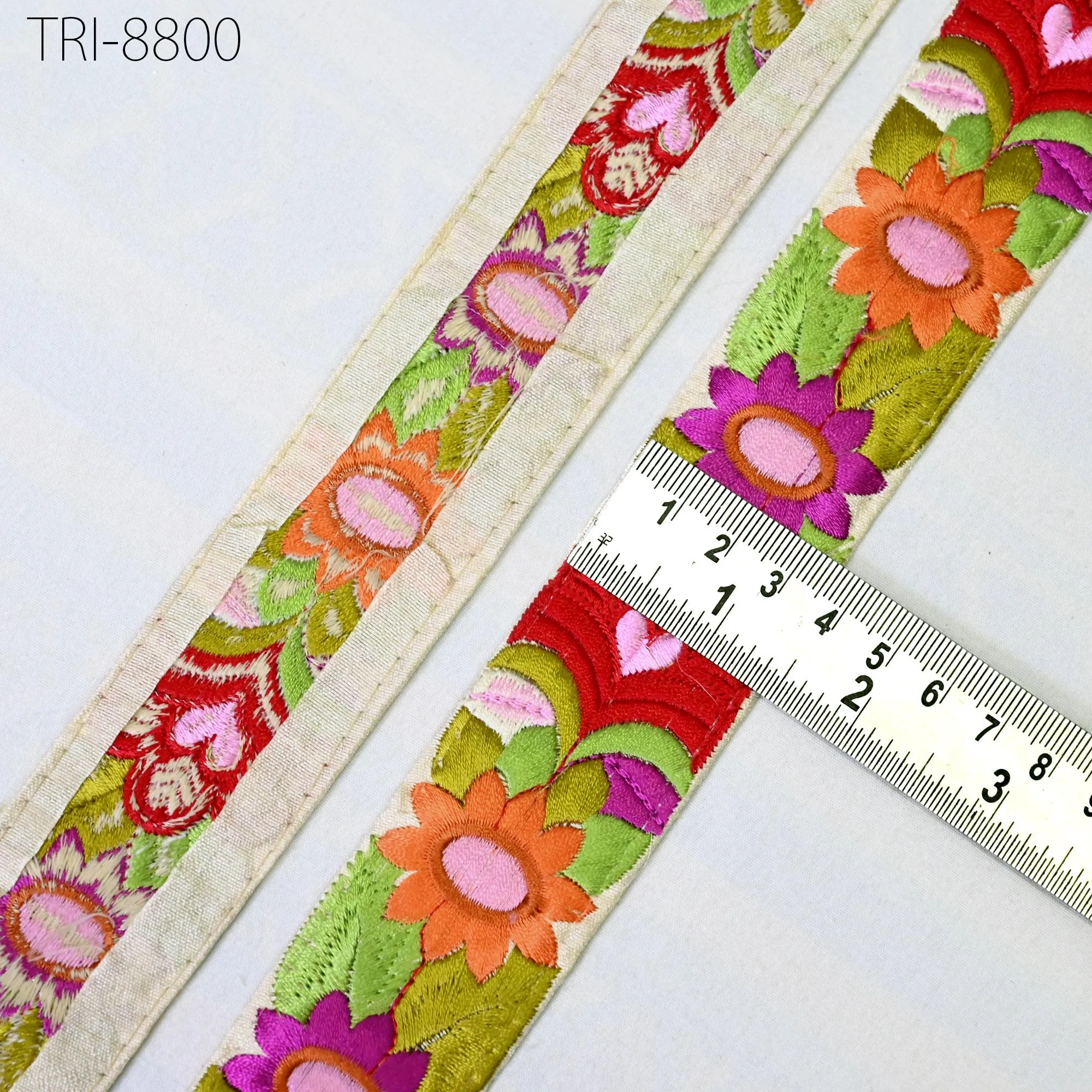 9 Yard Red Embroidery Ribbons 35mm Trims Embroidered Border Victorian Theatrical Costumes Crafting Christmas Holiday Ornaments Embellishment