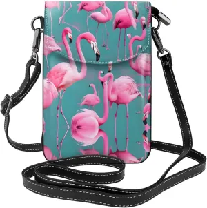 A flock of flamingos Small Phone Wallet - Versatile everyday shoulder and crossbody bag with adjustable strap and card slots