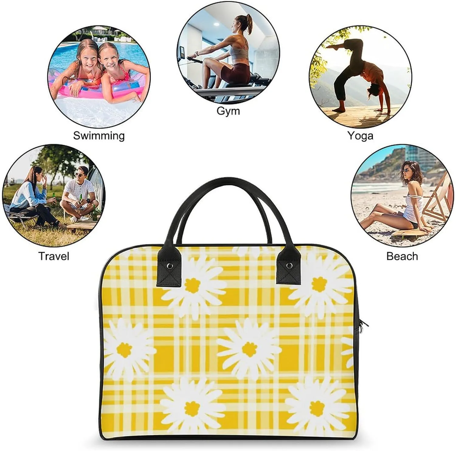 Adult High-capacity Nylon Colorful Butterfly Retro Handbag for Touring 13" X 19" X 8"