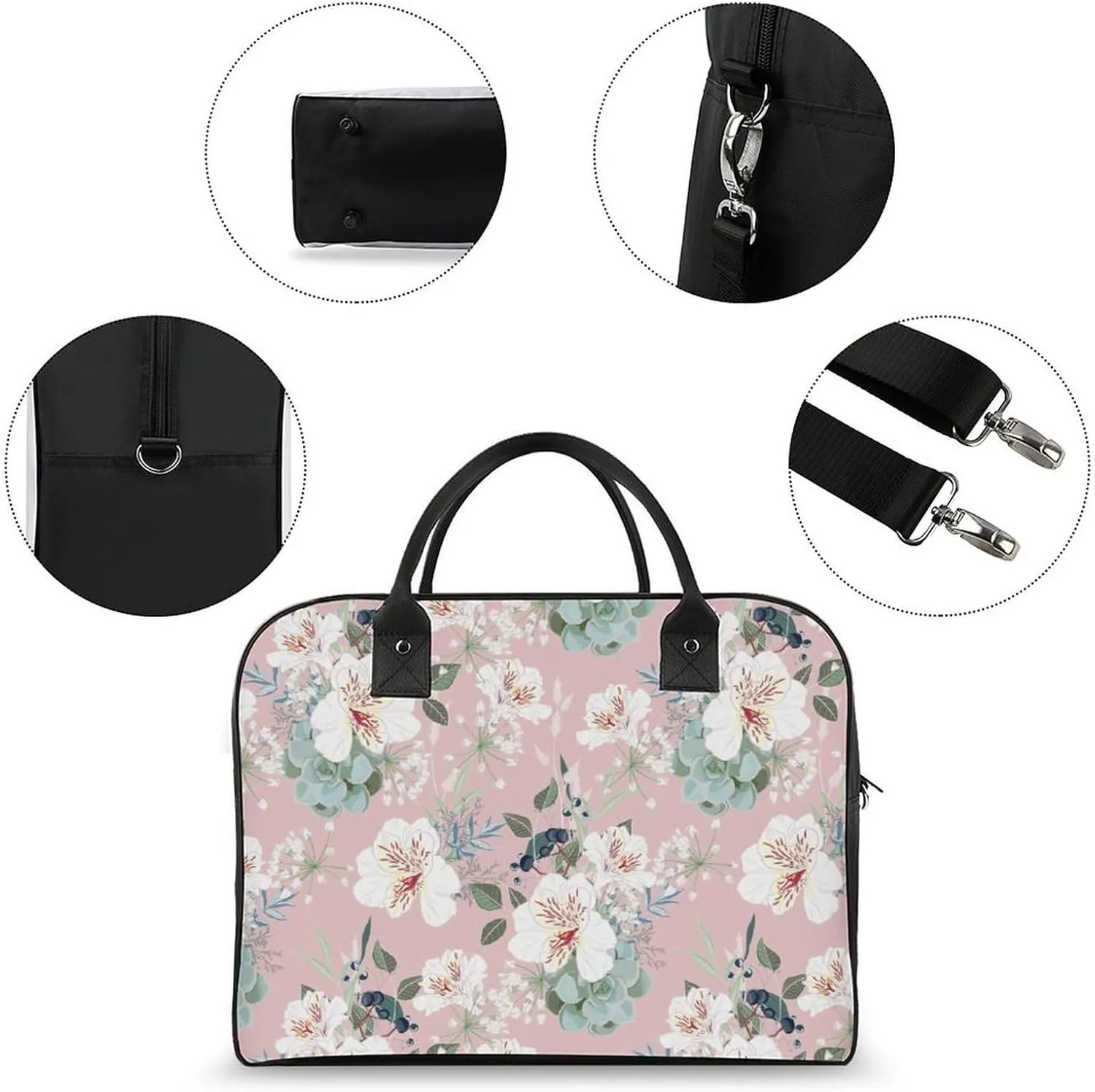 Adult Shoulder Nylon Colorful Butterfly Office Handbag for Travel 13" X 19" X 8"