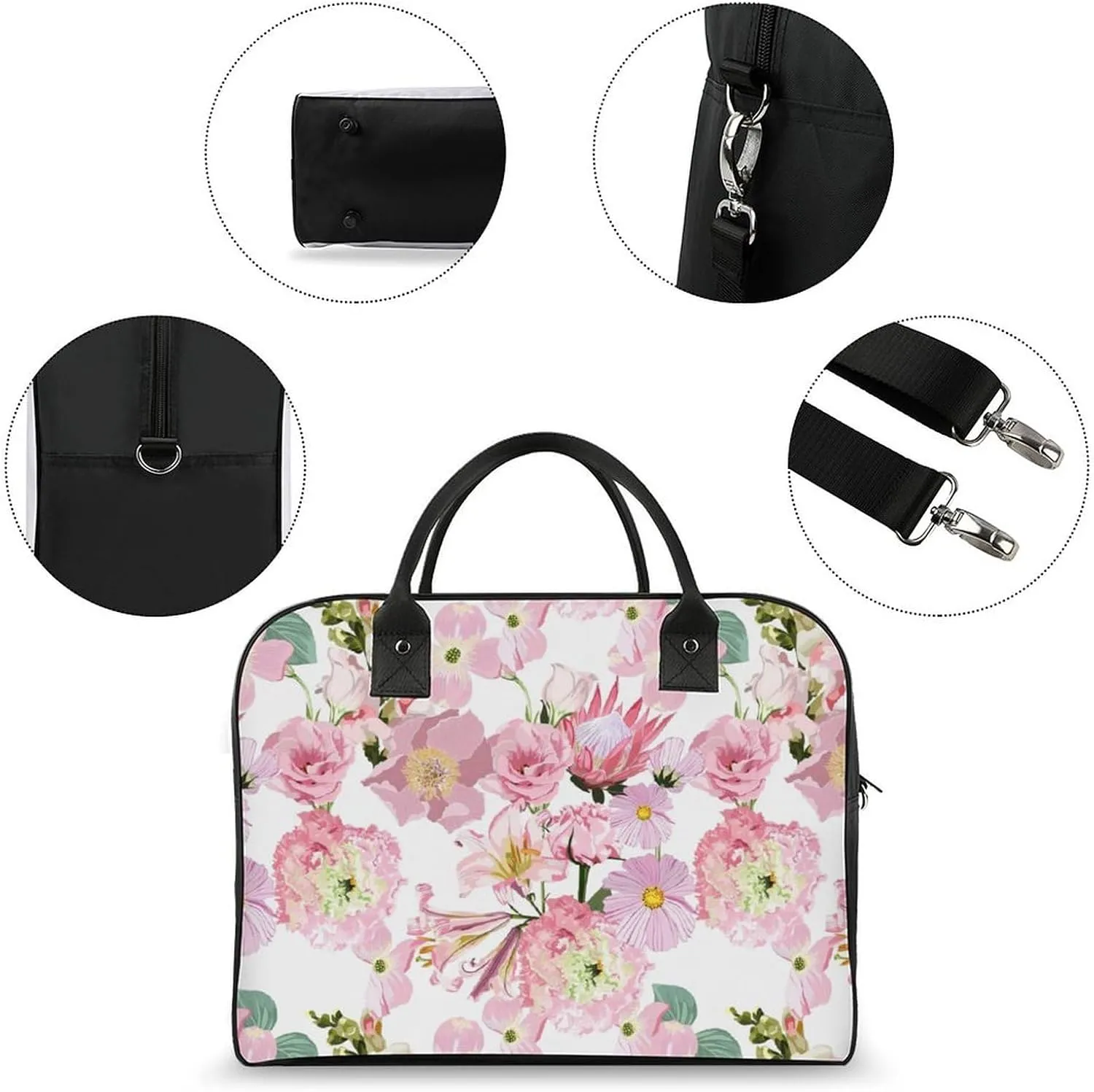Adult Shoulder Nylon Colorful Butterfly Office Handbag for Travel 13" X 19" X 8"