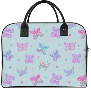 Adult Shoulder Nylon Colorful Butterfly Office Handbag for Travel 13" X 19" X 8"