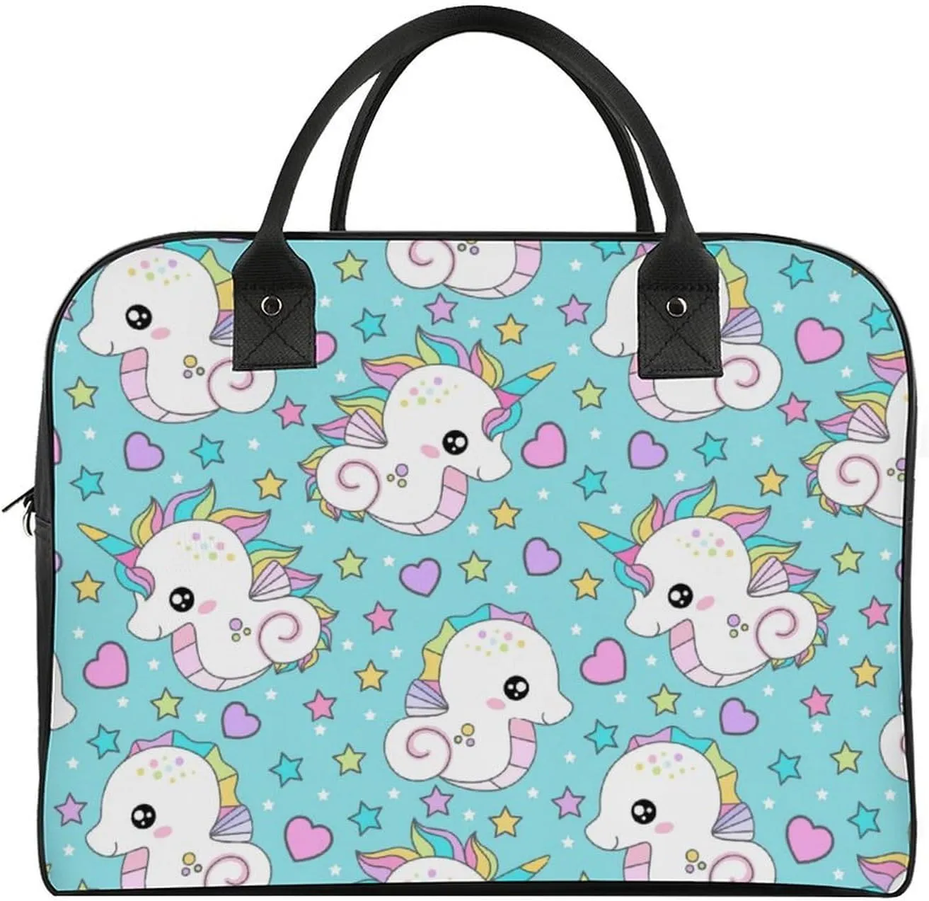 Adult Shoulder Nylon Colorful Butterfly Office Handbag for Travel 13" X 19" X 8"
