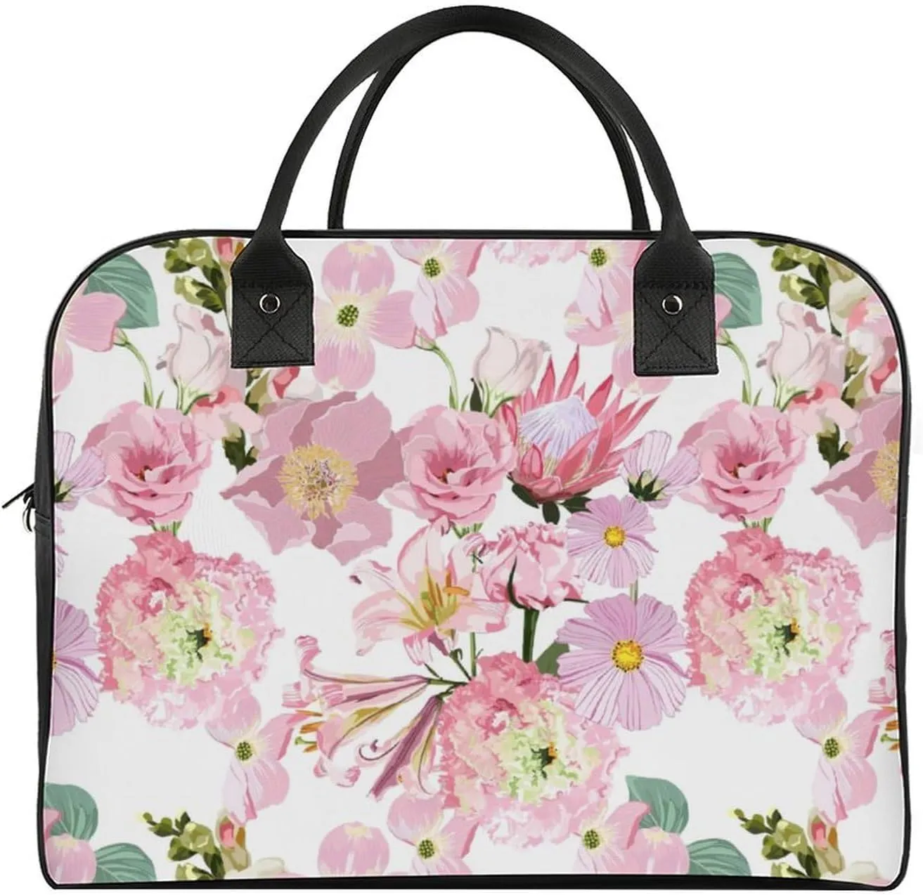Adult Shoulder Nylon Colorful Butterfly Office Handbag for Travel 13" X 19" X 8"