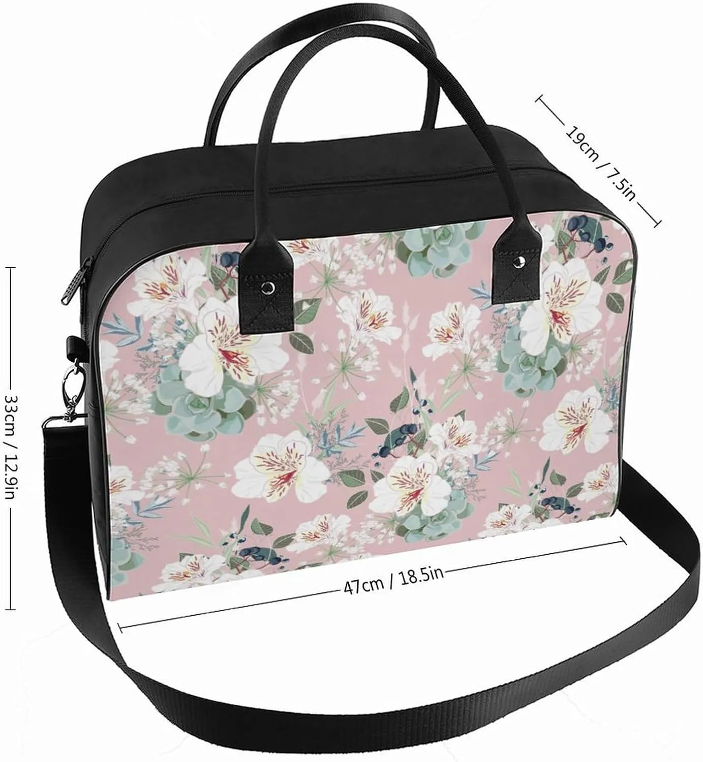 Adult Shoulder Nylon Colorful Butterfly Office Handbag for Travel 13" X 19" X 8"