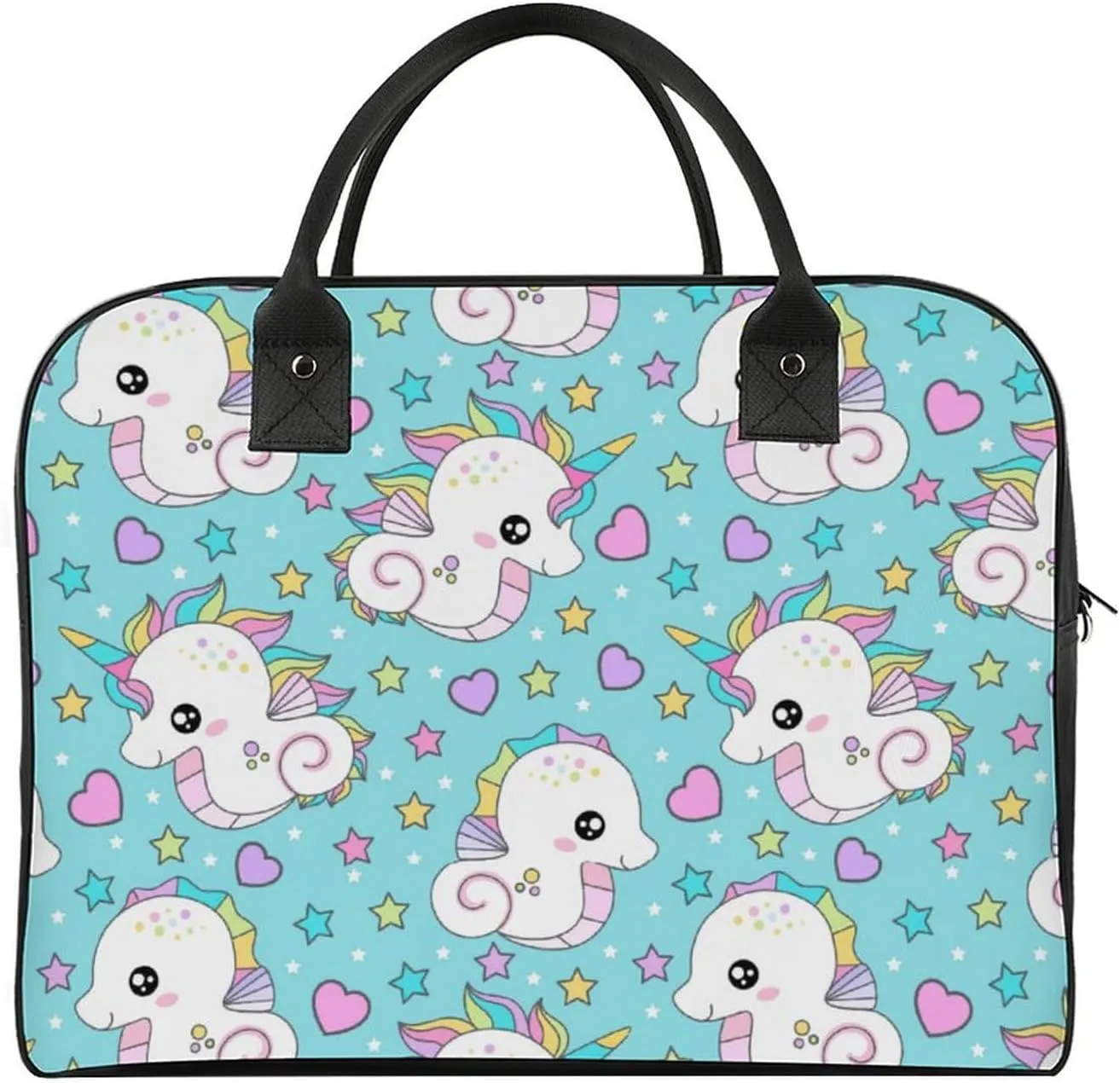 Adult Shoulder Nylon Colorful Butterfly Office Handbag for Travel 13" X 19" X 8"
