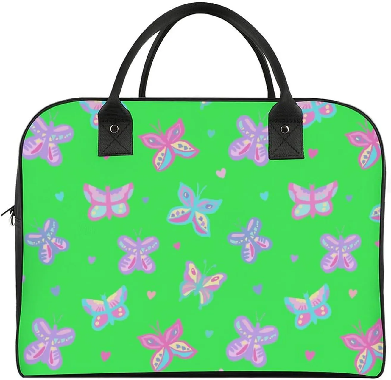 Adults Casual Nylon Colorful Butterfly Elegant Handbag for Travel 13" X 19" X 8"