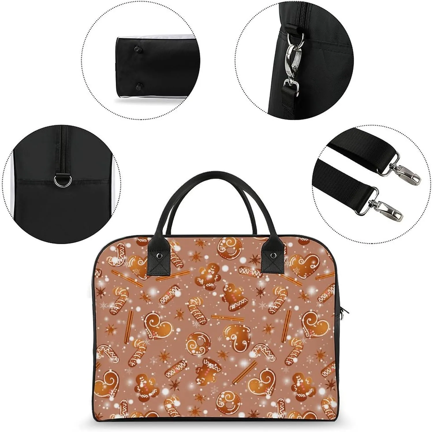 Adults Large Capacity Nylon Colorful Butterfly Elegant Handbag for Traveling 13" X 19" X 8"