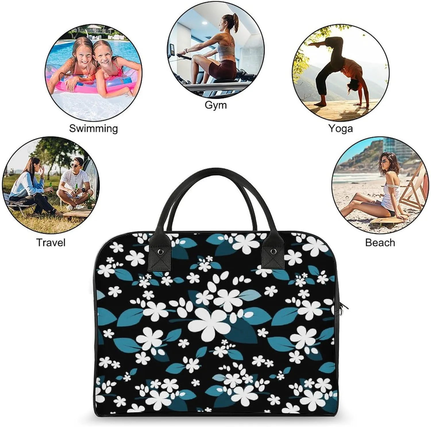 Adults Shoulder Nylon Colorful Butterfly Aesthetic Handbag for Travel 13" X 19" X 8"