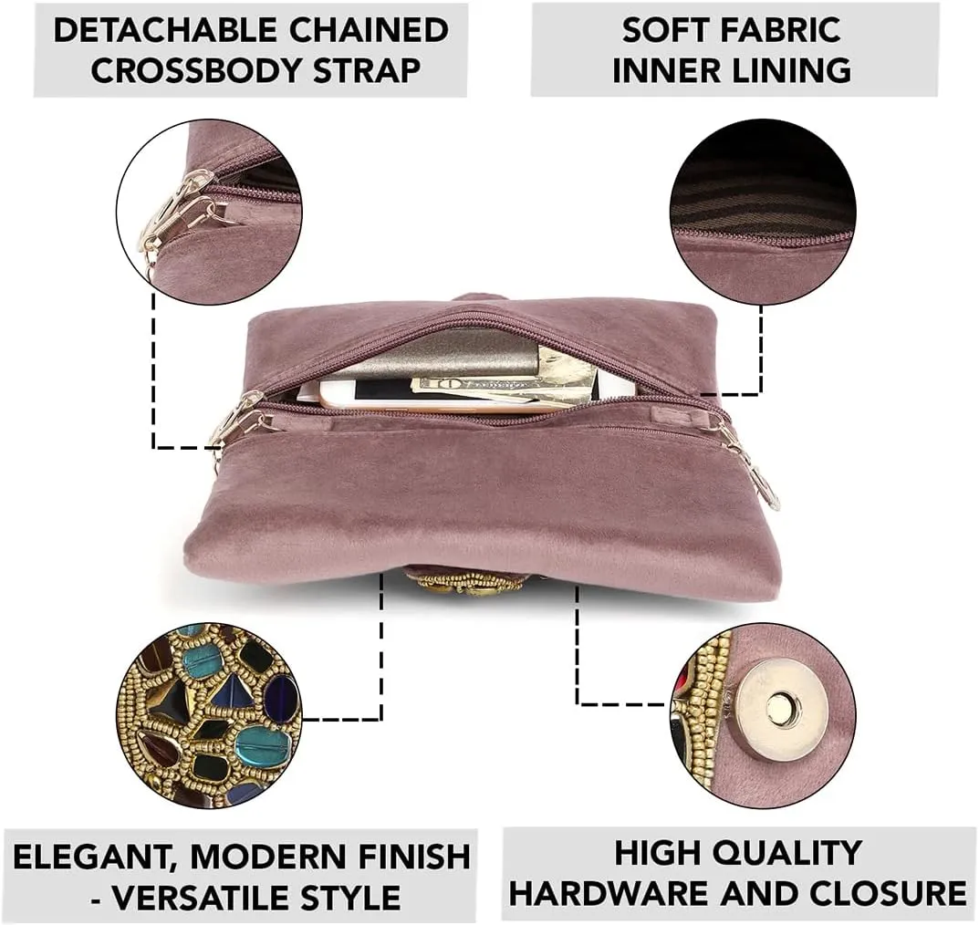 Aheli Clutch Purses Gift for Women Handmade Evening Sling Handbag Stylish Bridal Fashion Bag