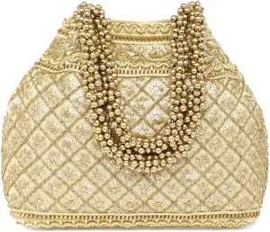 Aheli Potli Bag Gift for Women Handmade Evening Wristlet Handbag Stylish Bridal Purse Fashion Bag