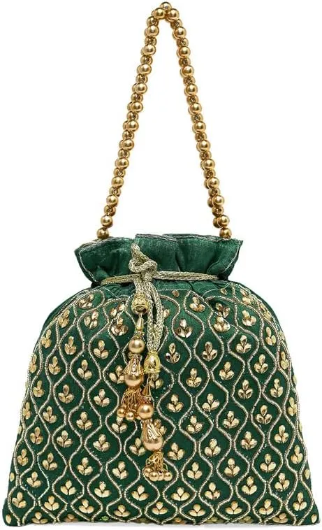 Aheli Potli Purses Gift for Women Handmade Evening Handbag Stylish Bridal Fashion Wristlet