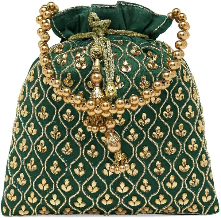 Aheli Potli Purses Gift for Women Handmade Evening Handbag Stylish Bridal Fashion Wristlet