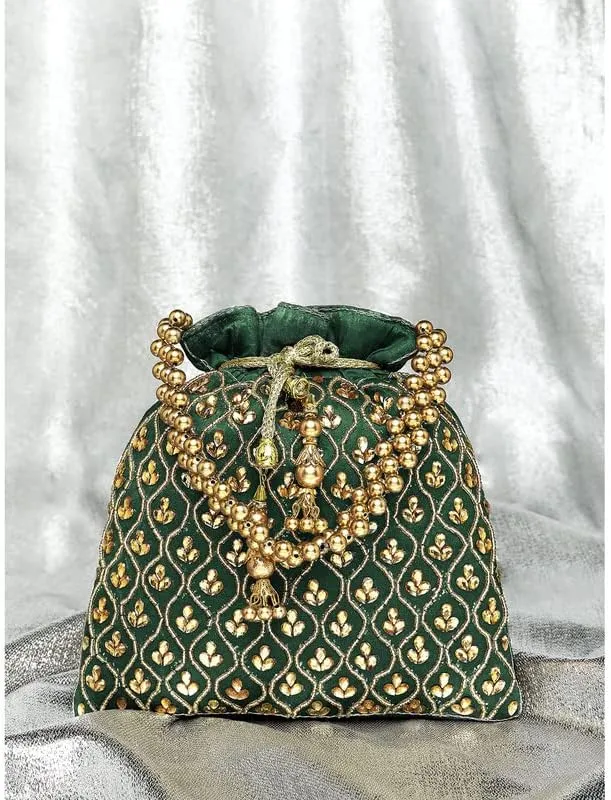 Aheli Potli Purses Gift for Women Handmade Evening Handbag Stylish Bridal Fashion Wristlet