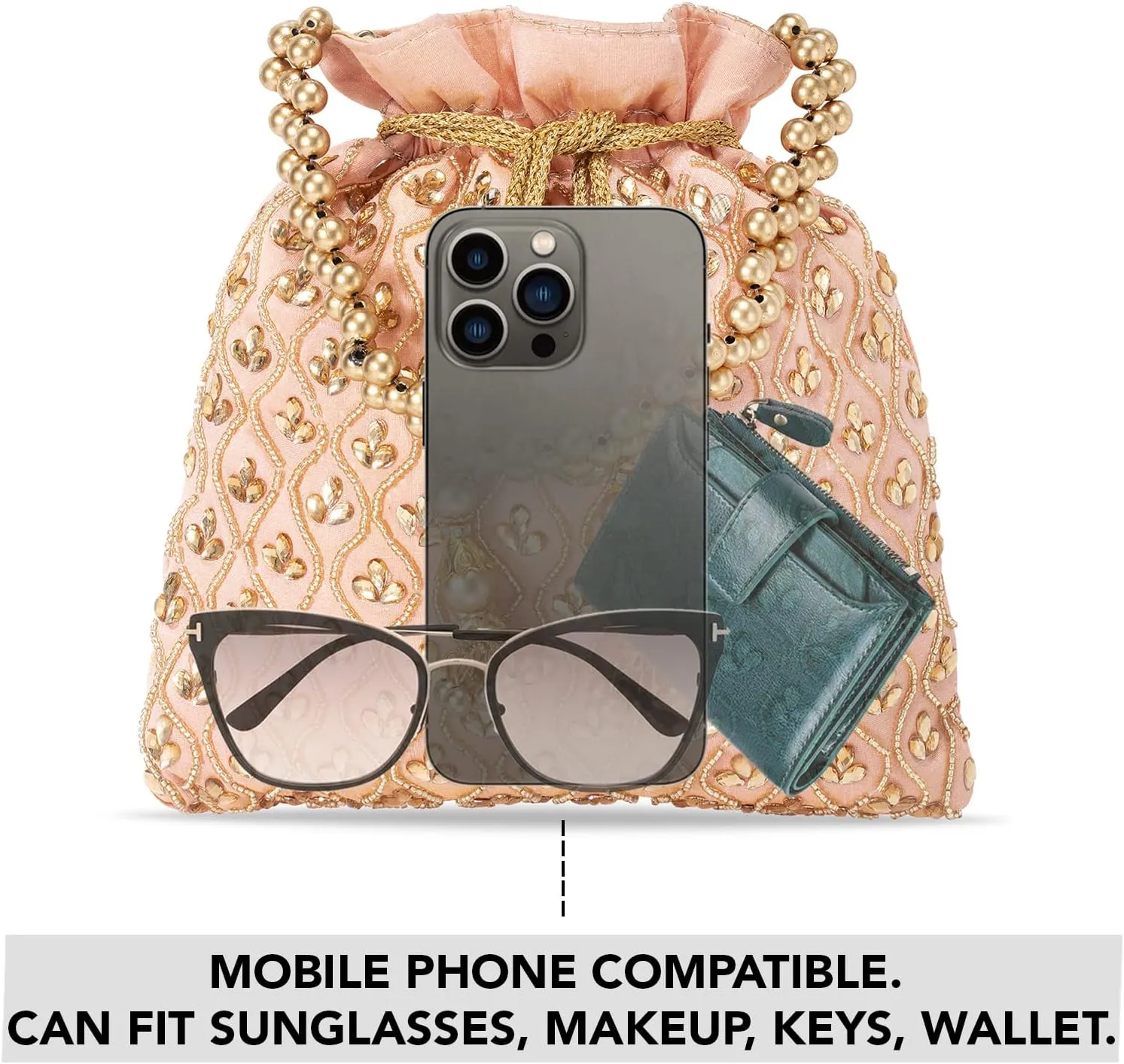 Aheli Potli Purses Gift for Women Handmade Evening Handbag Stylish Bridal Fashion Wristlet