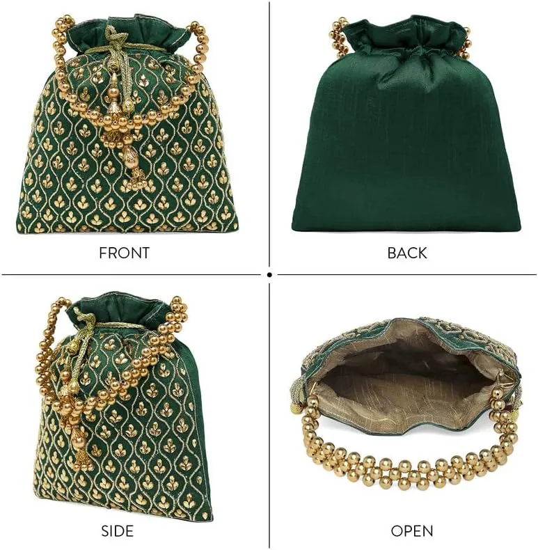Aheli Potli Purses Gift for Women Handmade Evening Handbag Stylish Bridal Fashion Wristlet