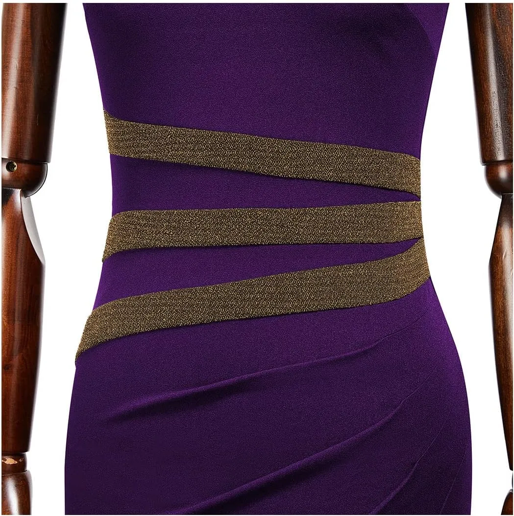 AISIZE Women's 50s Vintage Sleeveless Contrast Tape Cocktail Party Pencil Dress