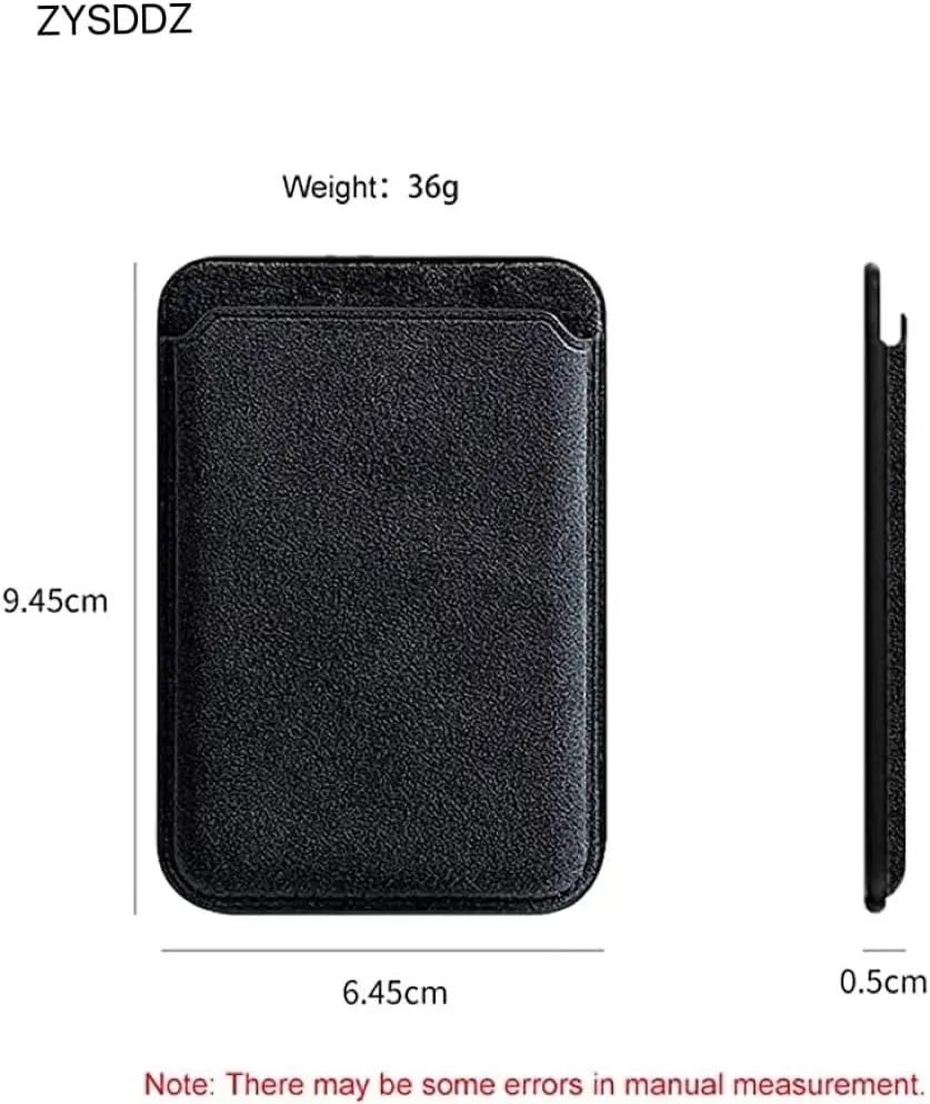Alcantara Magnetic Phone Cardholder Compatible with iPhone 12/13/14 Series, Card Holder Compatible with MagSafe Magnet (Black)
