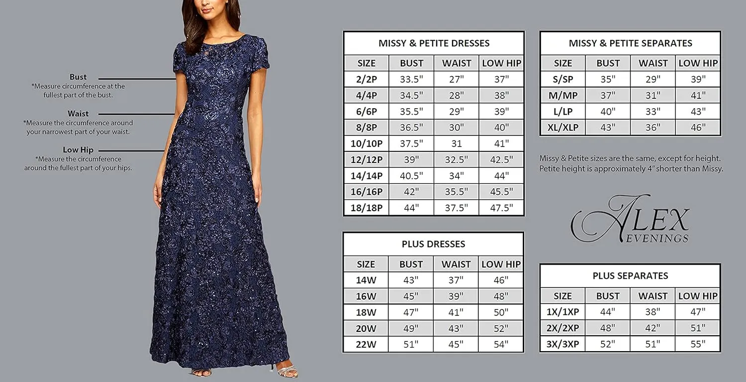 Alex Evenings Women's Cold Shoulder Mother of The Bride Dress W/Ruched Skirt, Formal Event, Wedding Guest Gown (Plus Size)