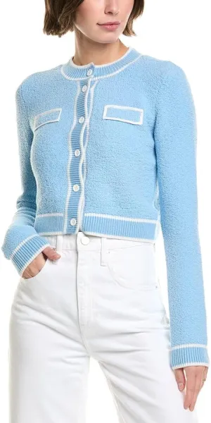 alice   olivia Rhoda Cropped Fitted Wool-Blend Cardigan