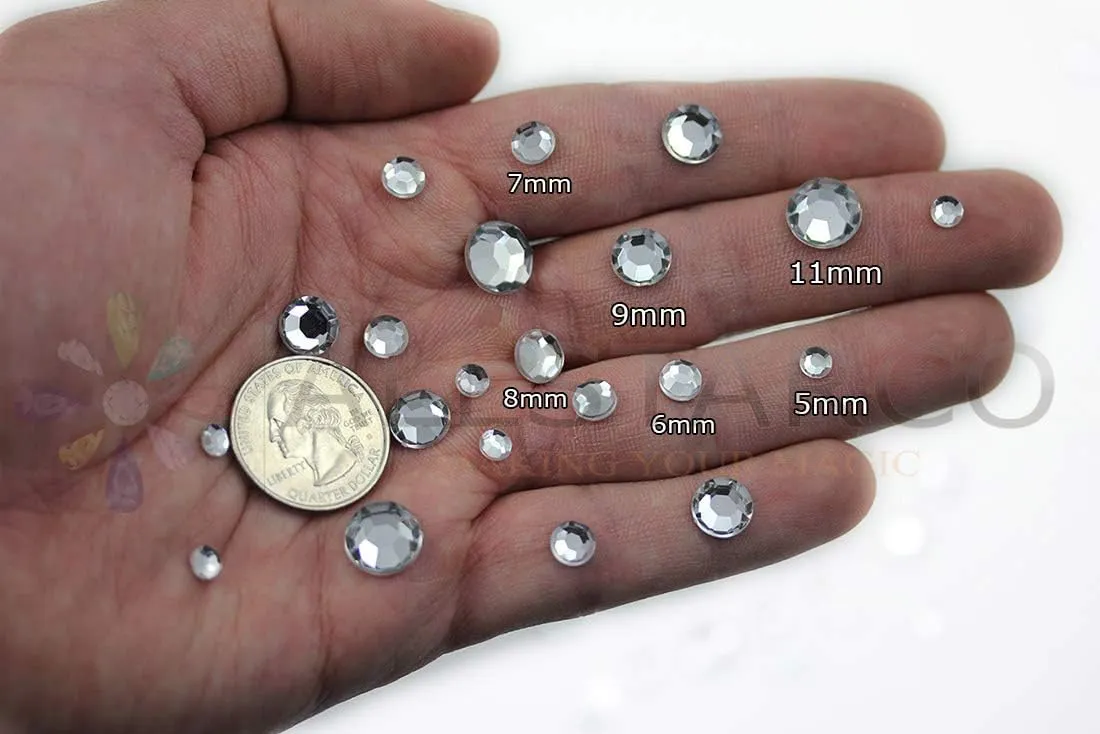 Allstarco 11mm Jet Black H101 Acrylic Rhinestone Rivets for Garments Leather, Sewing and Crafts DIY Jewelry Making in Bulk Bracelet Handbags Flipflops - 100 Pieces