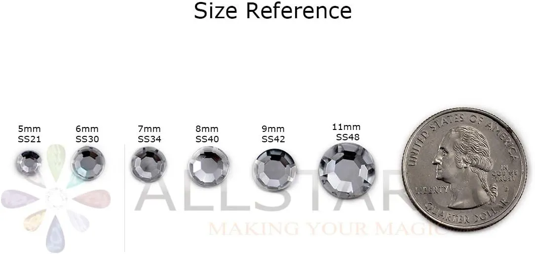 Allstarco 11mm Jet Black H101 Acrylic Rhinestone Rivets for Garments Leather, Sewing and Crafts DIY Jewelry Making in Bulk Bracelet Handbags Flipflops - 100 Pieces