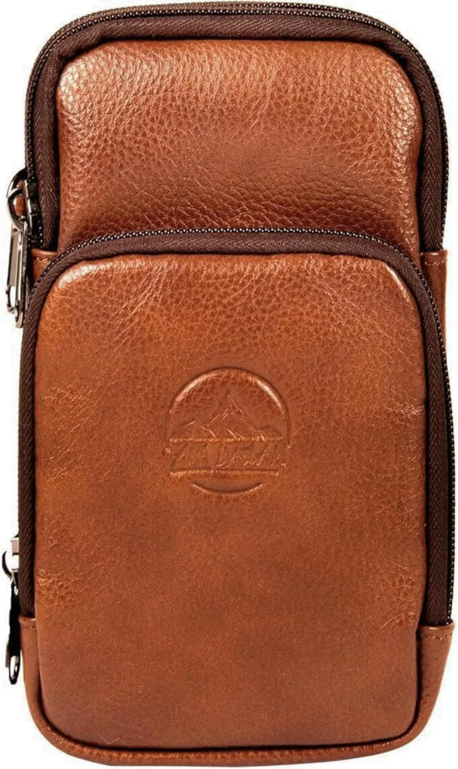 Ama Dablam Genuine Leather Small Crossbody Bag Phone Purse | Handcrafted Premium | RFID Blocking | Durable Zippers