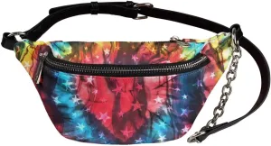 American Flag Waist Pack Bag Portable PU Ladies Handbags Tie-Dye Cross Body Passport Bag with Pocket Cross Body Pouch Men,Gift for Runner Family Friends Gym Enthusiasts