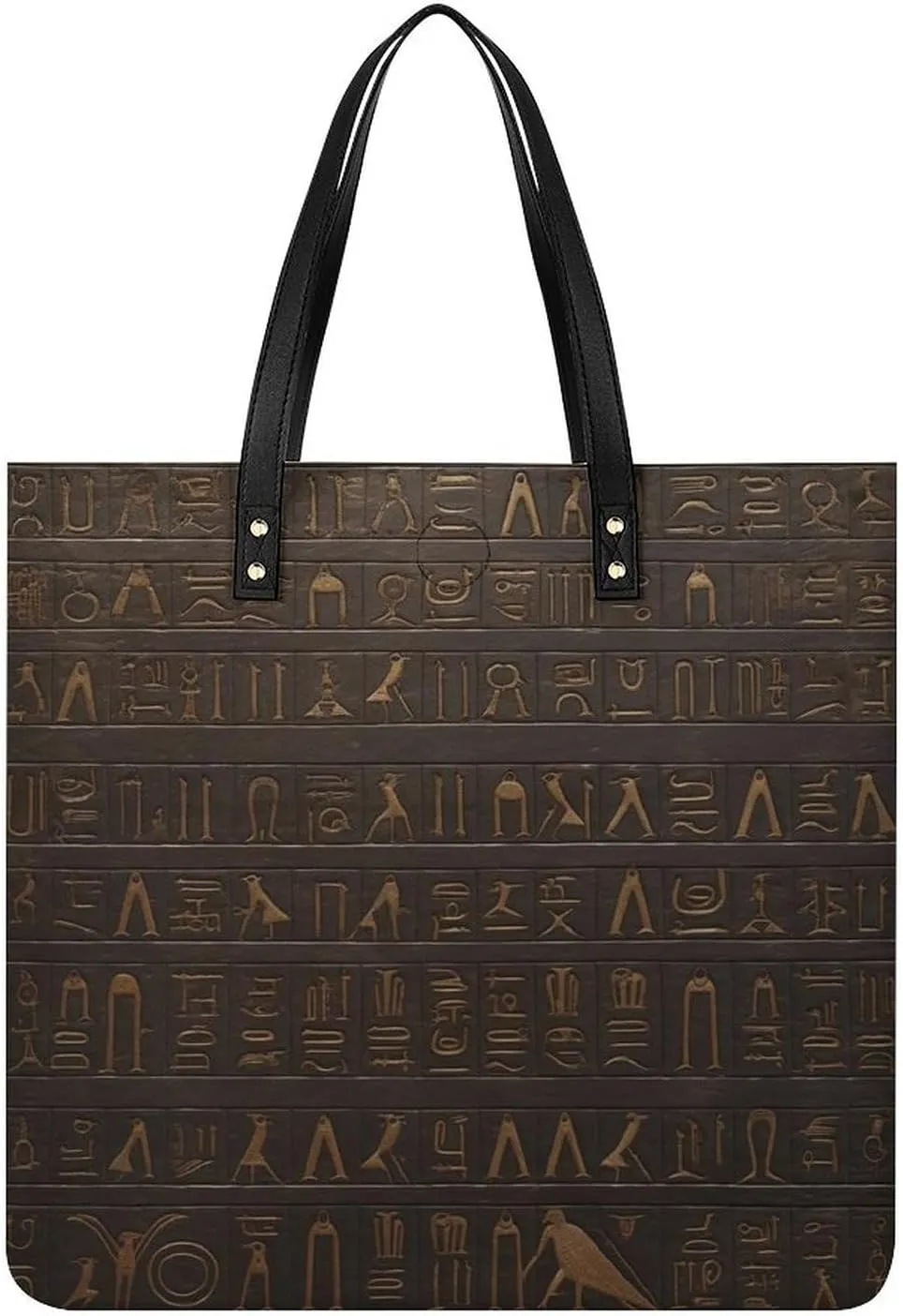 Ancient Egyptian Hieroglyph Leather Handbags Crossbody Bags for Women Trendy Vegan Purses Shoulder Handbags with Wide Shoulder Strap And Zipper