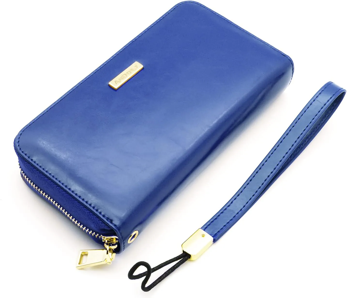 ANDOILT Genuine Leather Wallet for Women Men RFID Blocking Credit Card Holder Zipper Purse Cell Phone Handbag