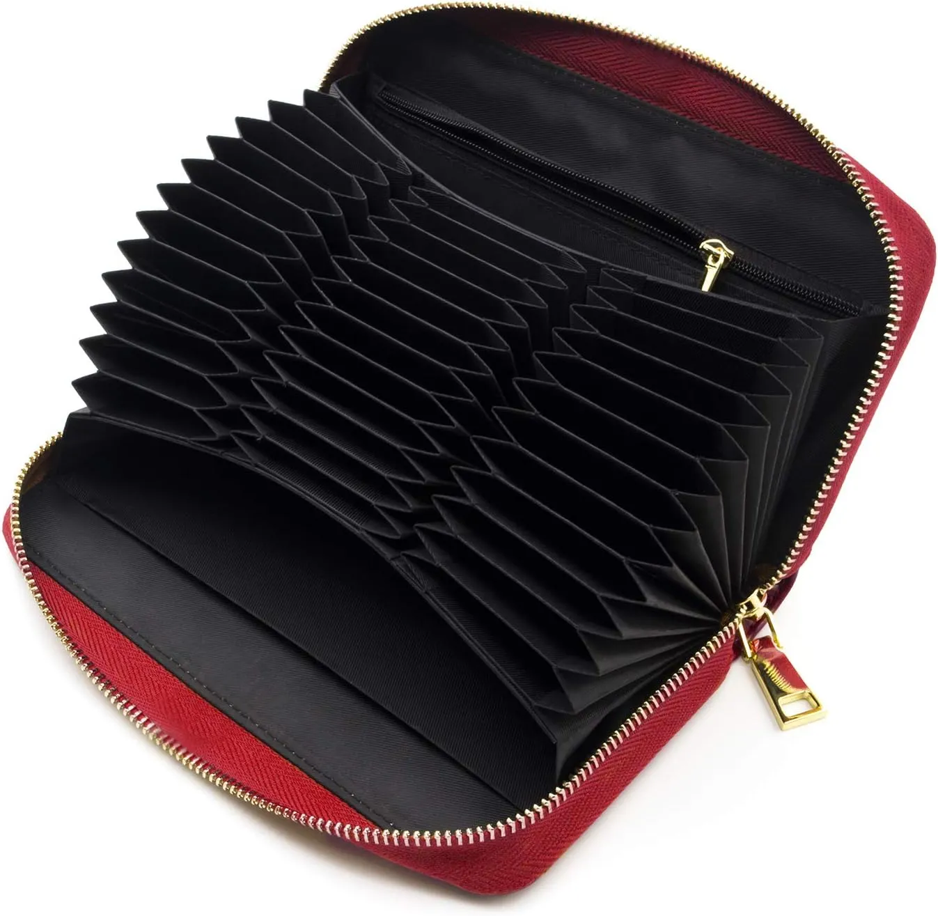 ANDOILT Genuine Leather Wallet for Women Men RFID Blocking Credit Card Holder Zipper Purse Cell Phone Handbag