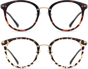 ANDWOOD Blue Light Blocking Glasses Women Computer Screen Oversized Bluelight Blocker for Big Heads Anti Eye Strain