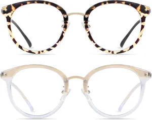 ANDWOOD Blue Light Blocking Glasses Women Computer Screen Oversized Bluelight Blocker for Big Heads Anti Eye Strain
