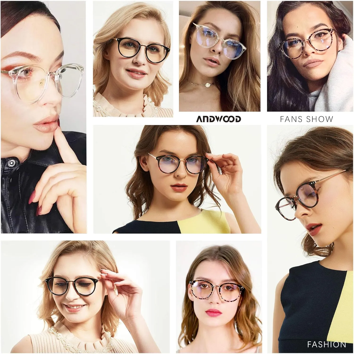 ANDWOOD Blue Light Blocking Glasses Women Computer Screen Oversized Bluelight Blocker for Big Heads Anti Eye Strain