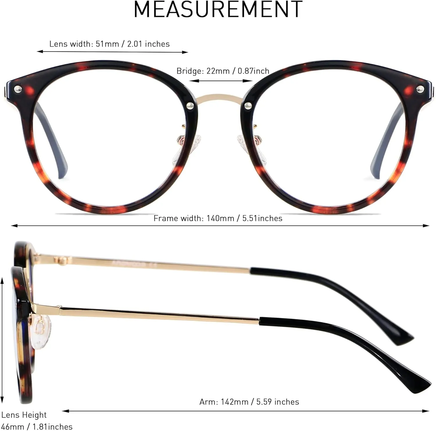 ANDWOOD Blue Light Blocking Glasses Women Computer Screen Oversized Bluelight Blocker for Big Heads Anti Eye Strain