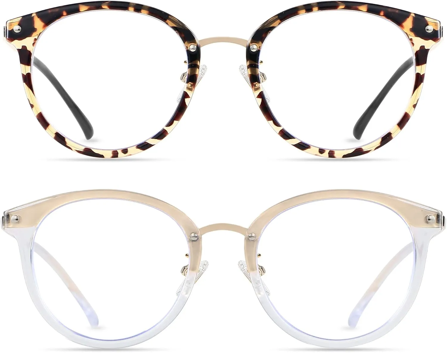 ANDWOOD Blue Light Blocking Glasses Women Computer Screen Oversized Bluelight Blocker for Big Heads Anti Eye Strain
