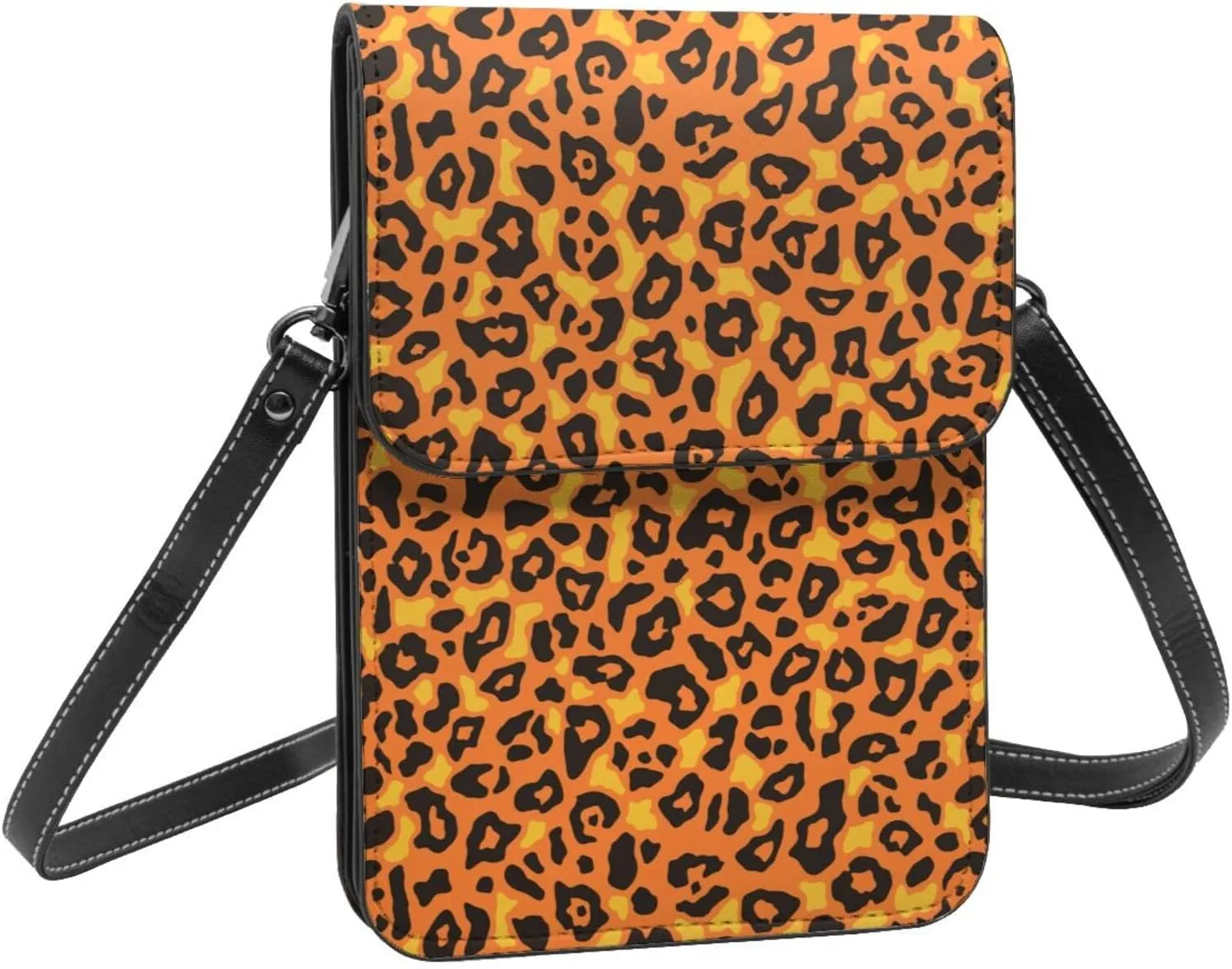 Animals Footprints Cat Dogs Leather Crossbody Phone Purse for Women Cute Wallet Bags Lightweight Mini Sling Bag