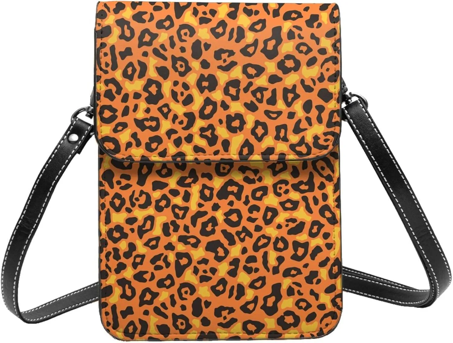 Animals Footprints Cat Dogs Leather Crossbody Phone Purse for Women Cute Wallet Bags Lightweight Mini Sling Bag