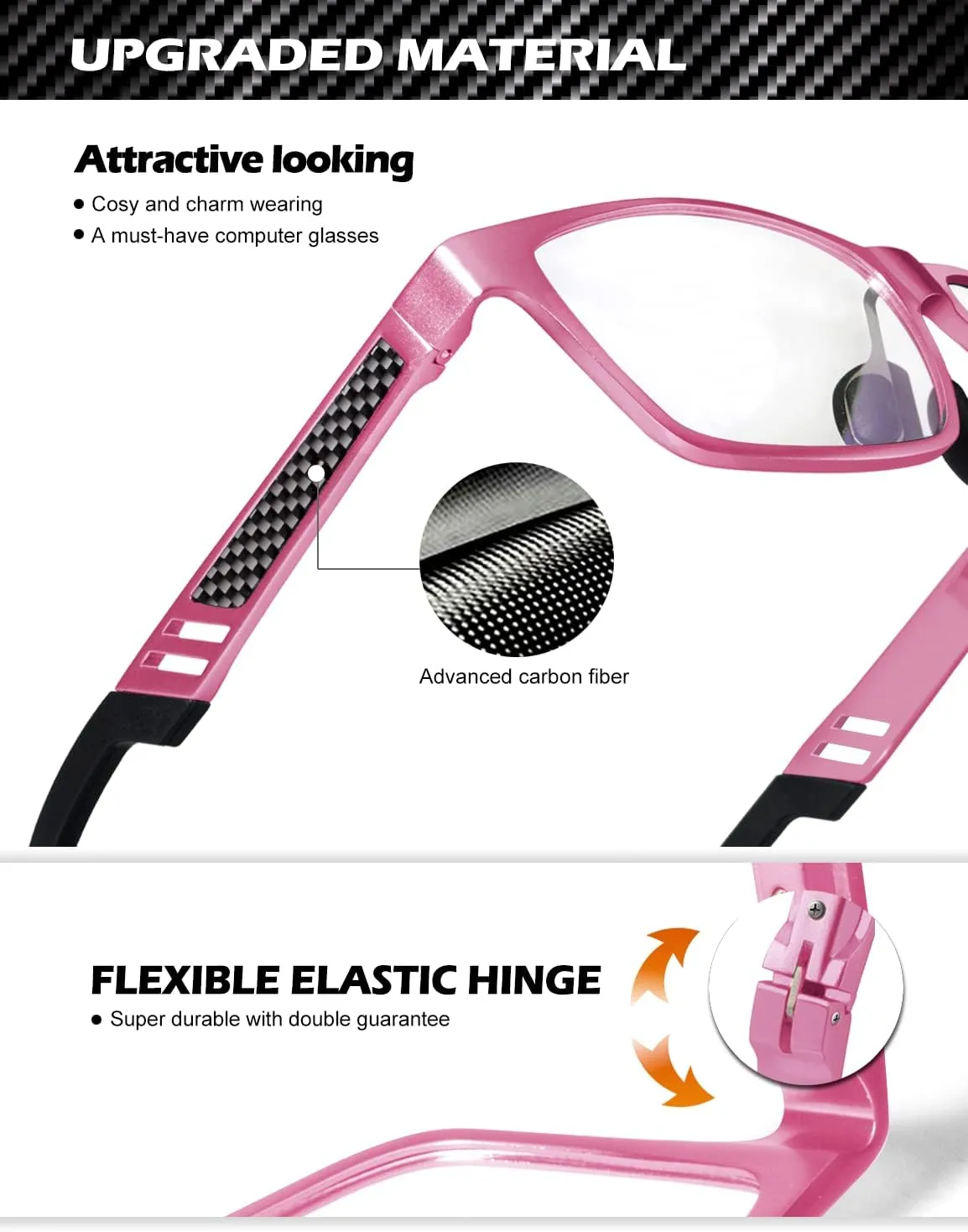 ANYLUV Reading Glasses Men Women Blue Light Blocking, Premium Mens Reading Glasses Al-mg Frame with Spring Hinge Anti Glare