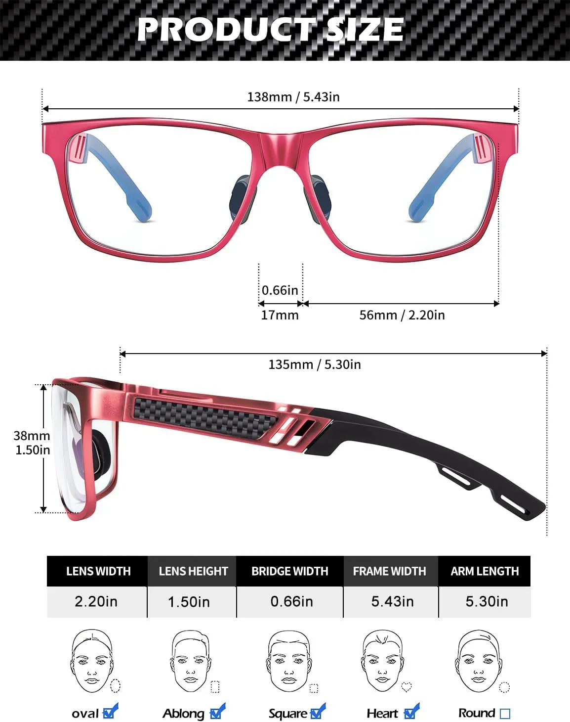 ANYLUV Reading Glasses Men Women Blue Light Blocking, Premium Mens Reading Glasses Al-mg Frame with Spring Hinge Anti Glare