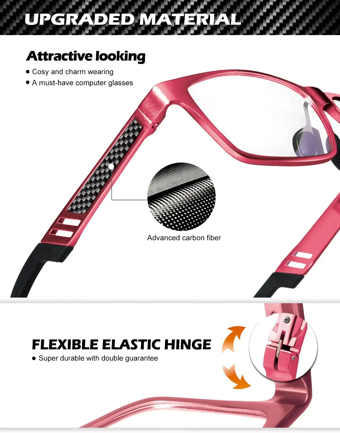 ANYLUV Reading Glasses Men Women Blue Light Blocking, Premium Mens Reading Glasses Al-mg Frame with Spring Hinge Anti Glare