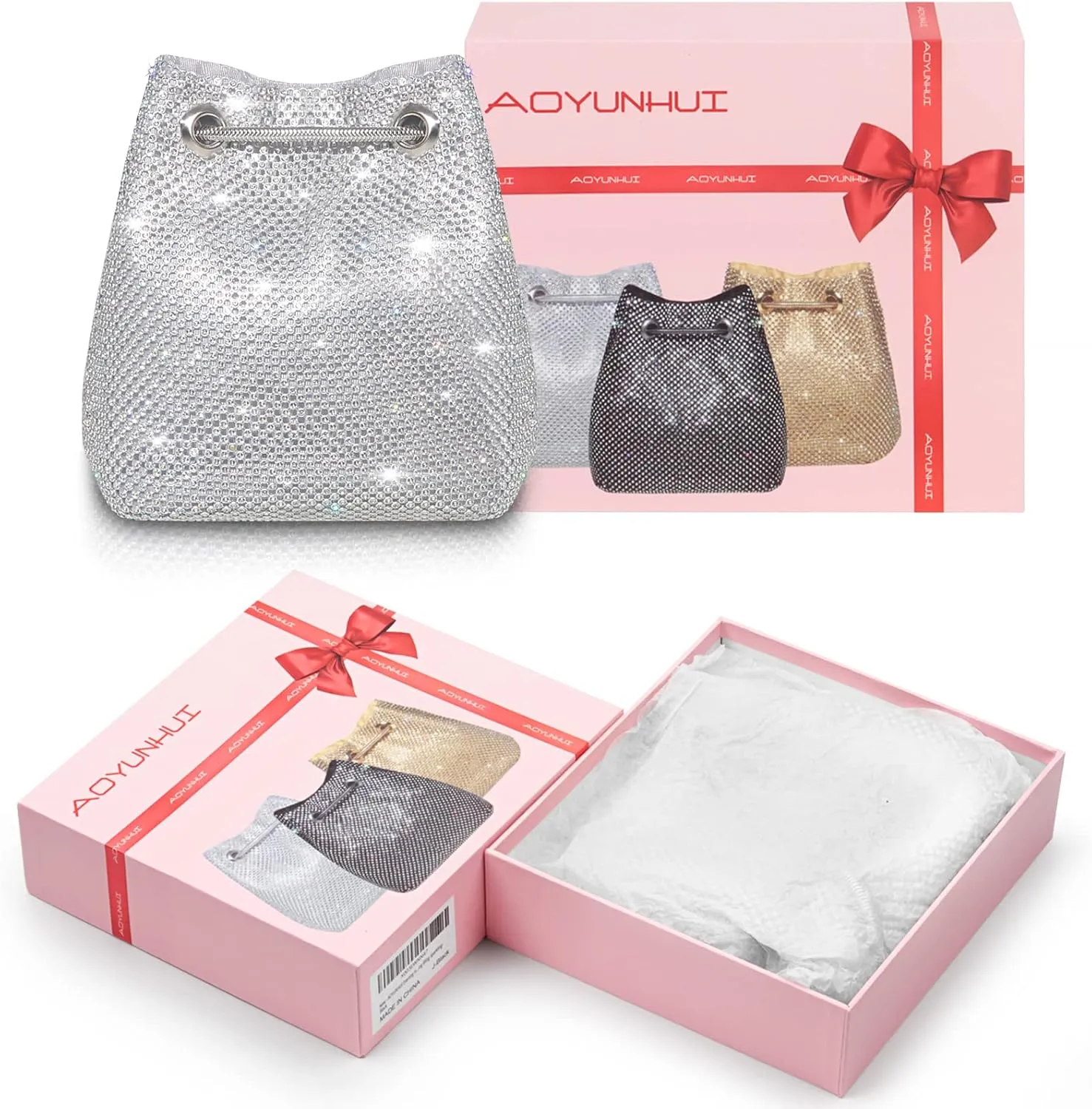 AOYUNHUI Hand Bags Purses for Women Rhinestone Bag Clutch Purses Party Wedding