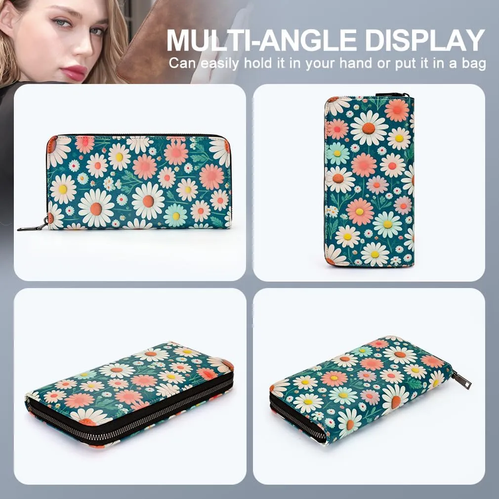 APHISON Wallet Women Large Capacity Clutch Purse For Ladies Card Holder RFID Wristlet Phone Zipper Coin Travel Pocket