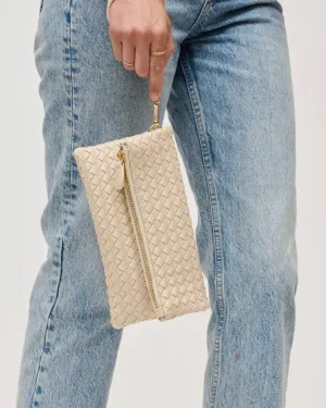 Aria Woven Wristlet Clutch - Oatmilk