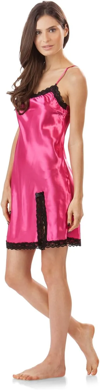 Ashford & Brooks Women's 2 Piece Satin Robe and Nightie Set