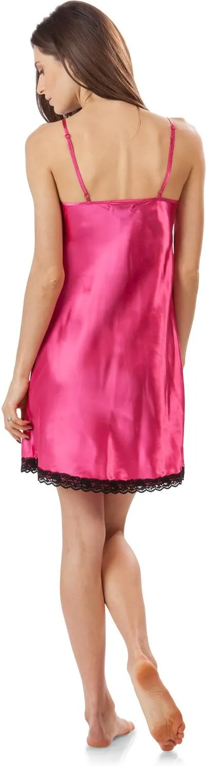 Ashford & Brooks Women's 2 Piece Satin Robe and Nightie Set