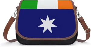 Australia & Ireland Friendship Flag Women's Crossbody Bag PU Leather Message Bag Shoulder Handbag Purse for Travel Office